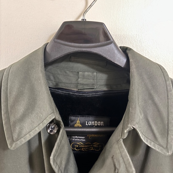 London Fog Claeth Cloth Faux Fur Lined Trench Maincoat Men's 42R - Picture 3 of 16